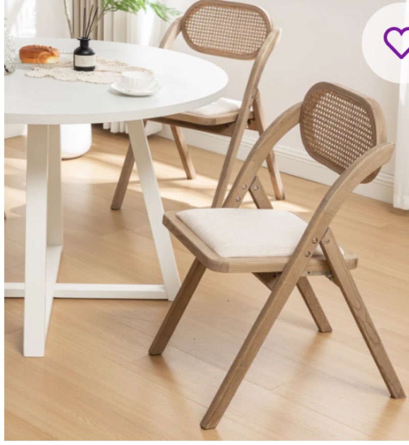 (Damage 1 chair )Efstathios 18.5'' H Solid Wood Folding Side Chair (set of 2 chair)