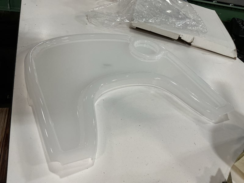 Condition photo showing New/Like New for high chair tray cover compatible with stokke tripp trapp chair with cup holder - smooth surface and strong suction - made with food-safe plastic (bpa bps bpf lead phthalate free) - clear