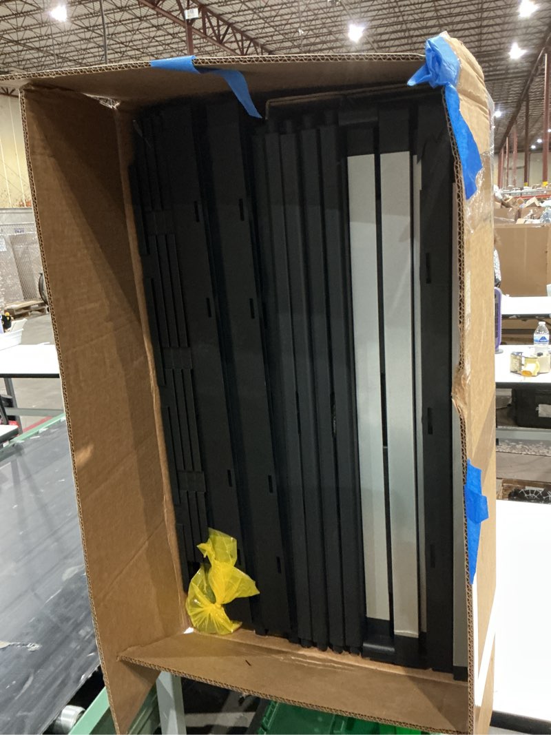 Condition photo showing As Is for keter premium one 35-in w x 74-in h x 18.5-in d freestanding plastic garage cabinet in black