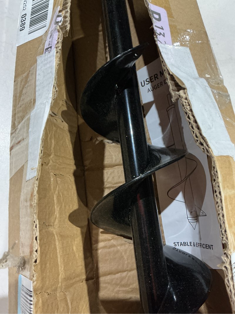 Condition photo showing Good Condition for (used)4\"x32\"auger drill bit for planting,heavy-duty garden auger spiral drill bit with dual sharp blades,bulb planter tool & plant hole digger,planting auger for cordless drill,tulip planter bit