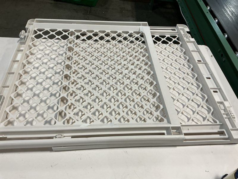 Condition photo showing As Is for toddleroo by north states stairway secure baby safety gate, 27"-41", soft white