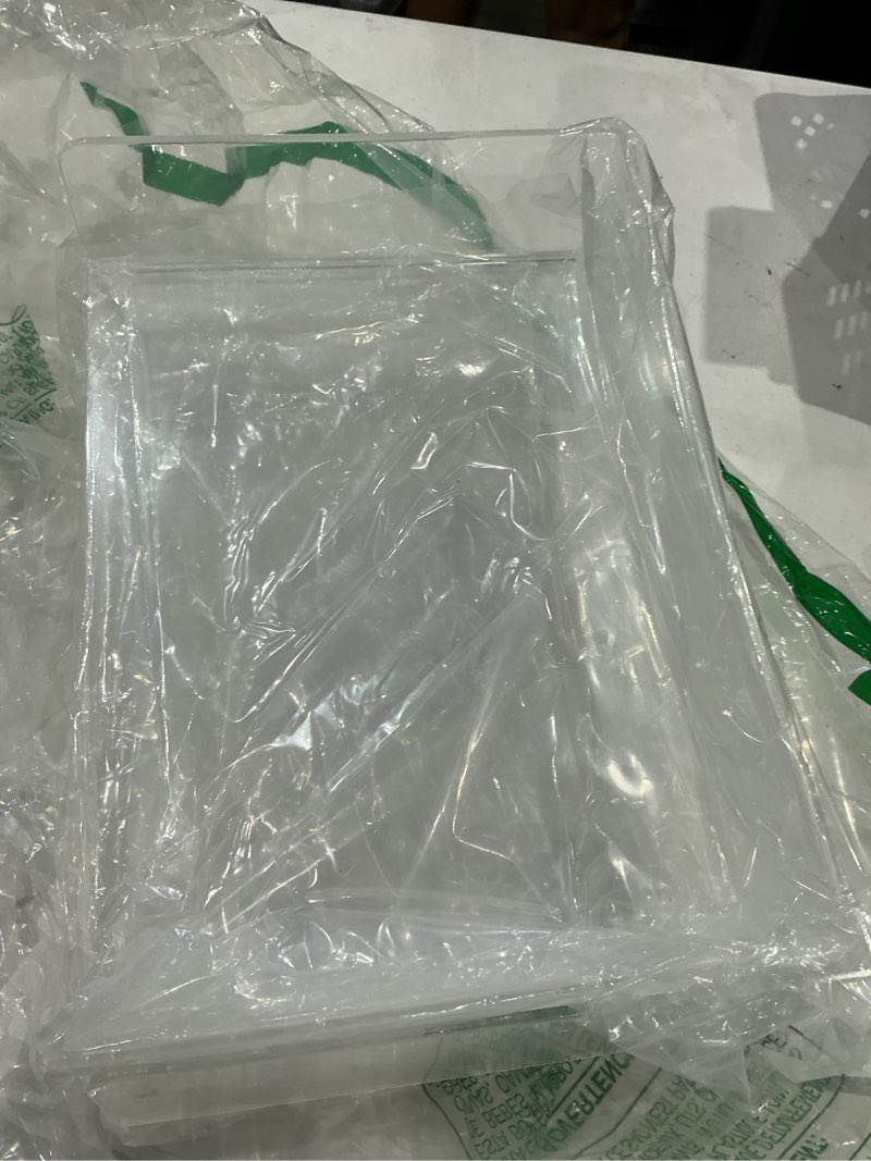 Condition photo showing Good Condition for yulejo 2 pcs stackable acrylic desk organizers paper tray storage tier accessories paper file office organizer tray stackable document clear desk accessories for office workspace organization