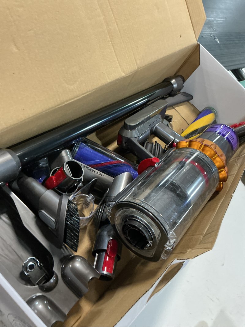 Condition photo showing As Is for dyson v15 cordless stick vacuum cleaner