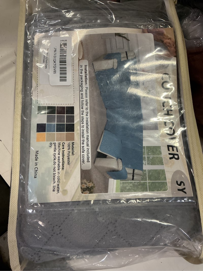 Condition photo showing Good Condition for reclining sectional couch covers 100% waterproof velvet l shape recliner sofa cover for dogs pets washable anti slip 1 additional recliner seat slipcovers (additional seat, silver gray) additional seat silver gray