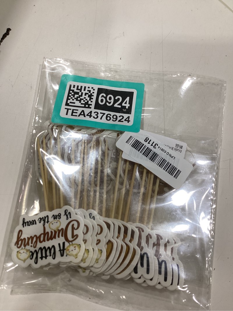 Condition photo showing New/Like New for ercadio 36 pcs dumpling cupcake toppers decorations welcome baby cake breakfast theme baby shower kids birthday party decor supplies white-36