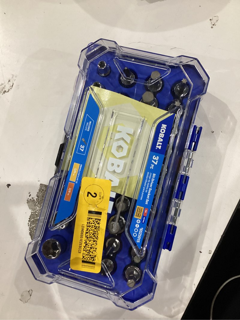 Condition photo showing Good Condition for kobalt 37 -piece 1/4-in 3/8-in drive set flathead/hex/phillips/torx bit driver socket set
