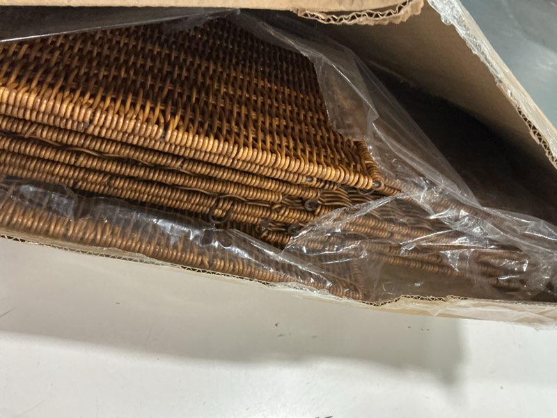 Condition photo showing Good Condition for Wicker Storage Basket - Large 12x12x10in Cube, Woven Wicker for Shelves, Pantry, Kitchen & Bathroom 
