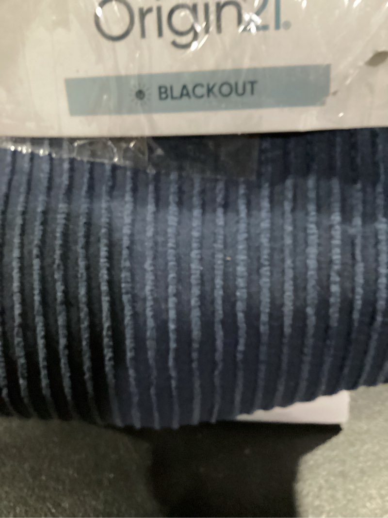Condition photo showing As Is for (similar to)h.versailtex linen blackout curtains 96 inches long 100% absolutely blackout thermal insulated textured linen look curtain draperies anti-rust grommet, energy saving with white liner, 2 panels, navy navy 52\"w x 96\"l (pack of 2)