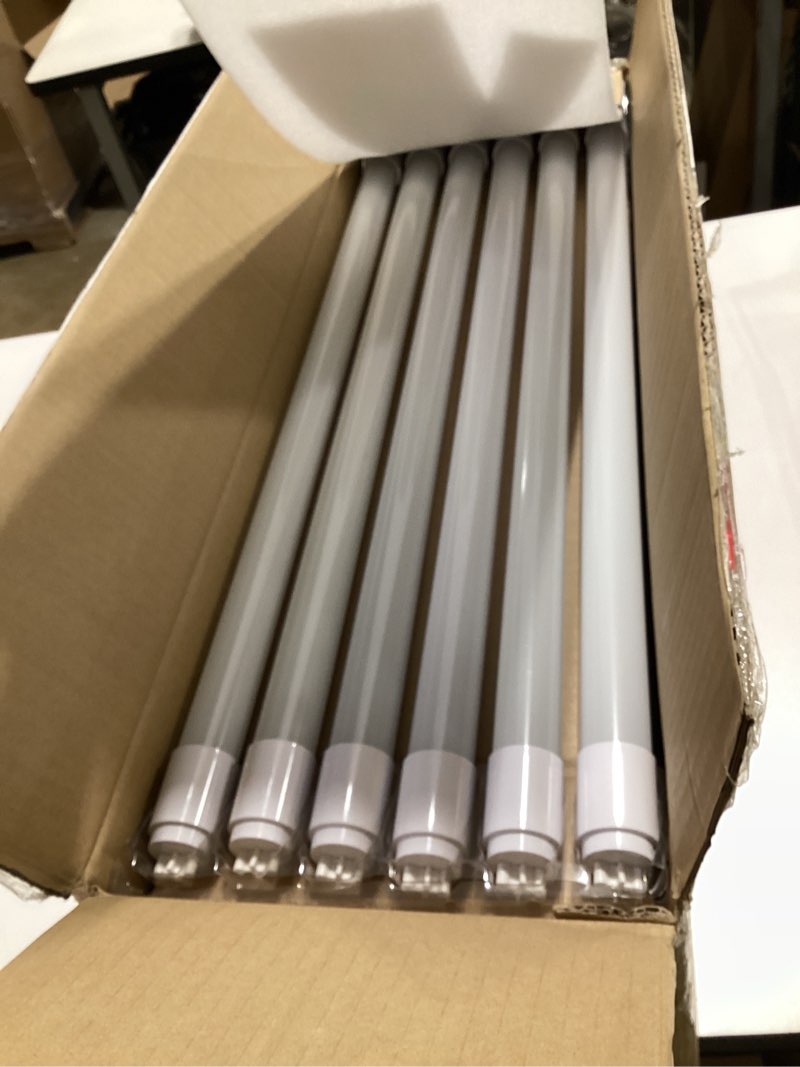 Condition photo showing Good Condition for 2ft t8 t10 t12 led tube lights 12w 5000k, 24 inch 1680lm light bulbs, f17t8/f24t8 fluorescent light bulbs replacement, ballast compatible, dual-ended, frosted lens, dlc&ul listed, 42-pack…