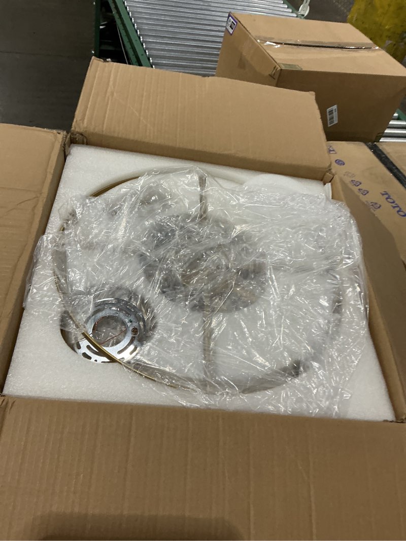 Condition photo showing New/Like New for 8-light modern water ripple glass chandelier 21.6" pendant chandelier luxury gold hanging lighting for living dining room,kitchen,foyer,entryway,bedroom,e12 base gold 21.6 inches