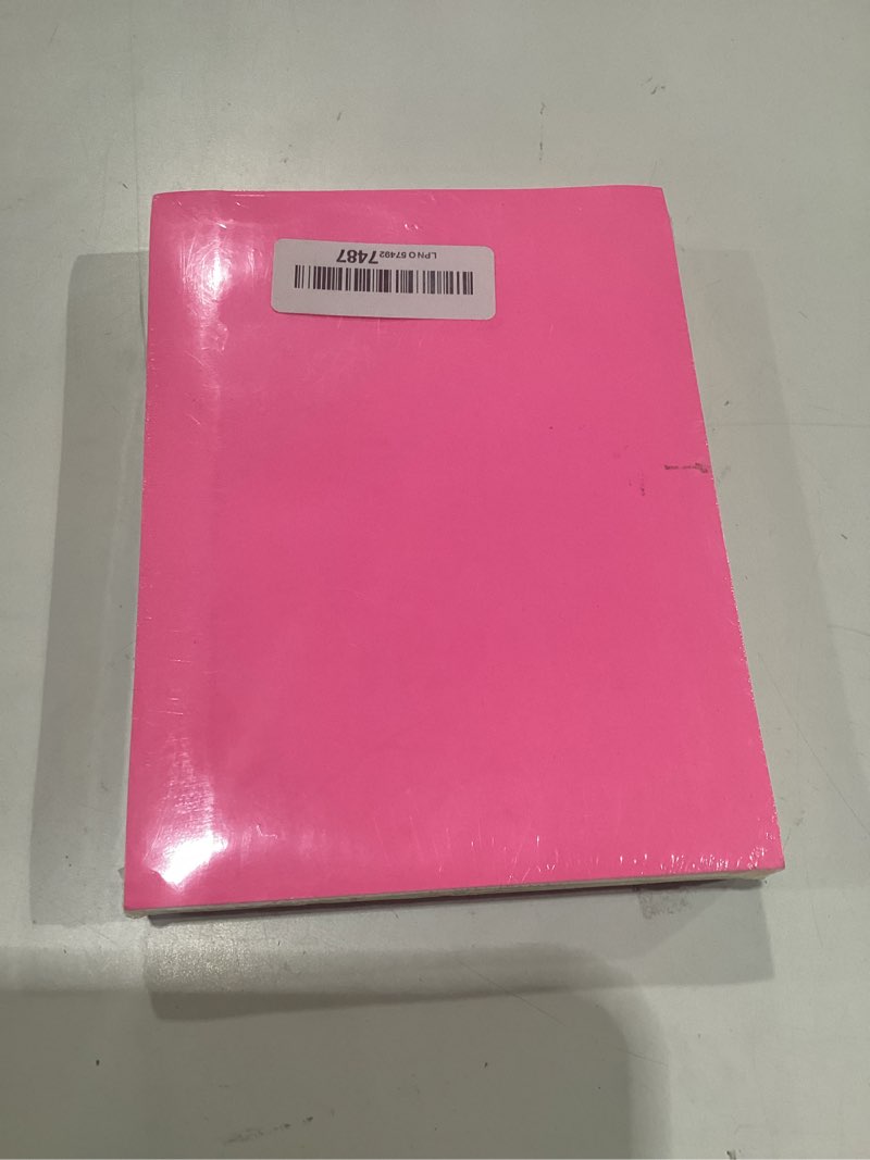 Condition photo showing New/Like New for sticky notes 8x6 inch bright colors self-stick pads 8 pads/pack 35 sheets/pad total 280 sheets