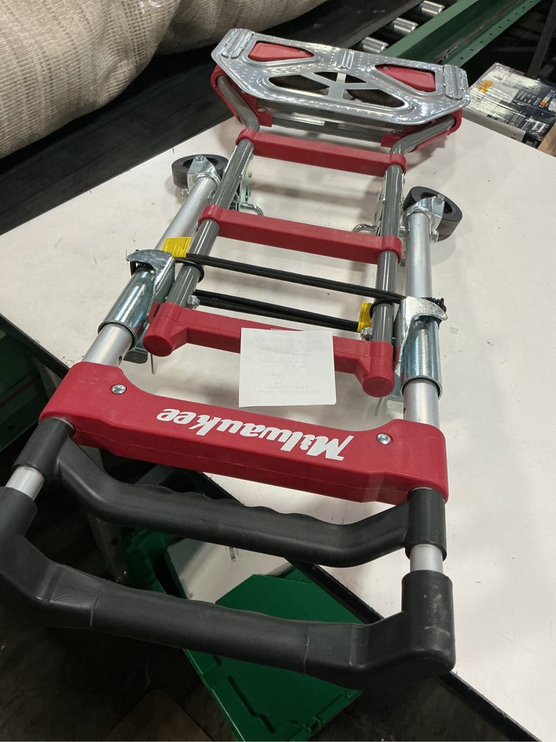 Condition photo showing Good Condition for milwaukee hand trucks 73333 fold-up convertible hand truck, 4-piece frame, compact storage, 300 lb capacity, red