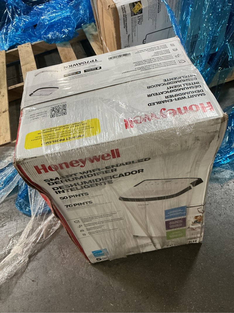 Condition photo showing New/Like New for Honeywell 50 Pint Energy Star Smart Dehumidifier for Basements & Large Rooms Up to 4000 Sq. Ft. with WiFi, Alexa Voice Control, and Anti-Spill Design, (White)