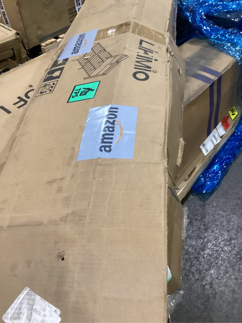 Condition photo showing As Is for LIKIMIO Full Bed Frame, Storage Headboard with Charging Station, Solid and Stable, Noise Free, No Box Spring Needed, Easy Assembly