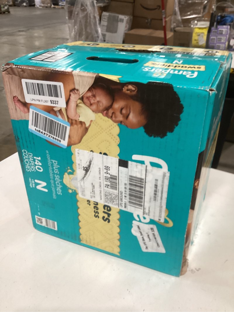 Condition photo showing New/Like New for pampers swaddlers diapers, size 0 (up to 10 lbs), 140 count, absorbent, keeps baby dry and comfortable, skin safe disposable baby diaper (packaging may vary) newborn 140