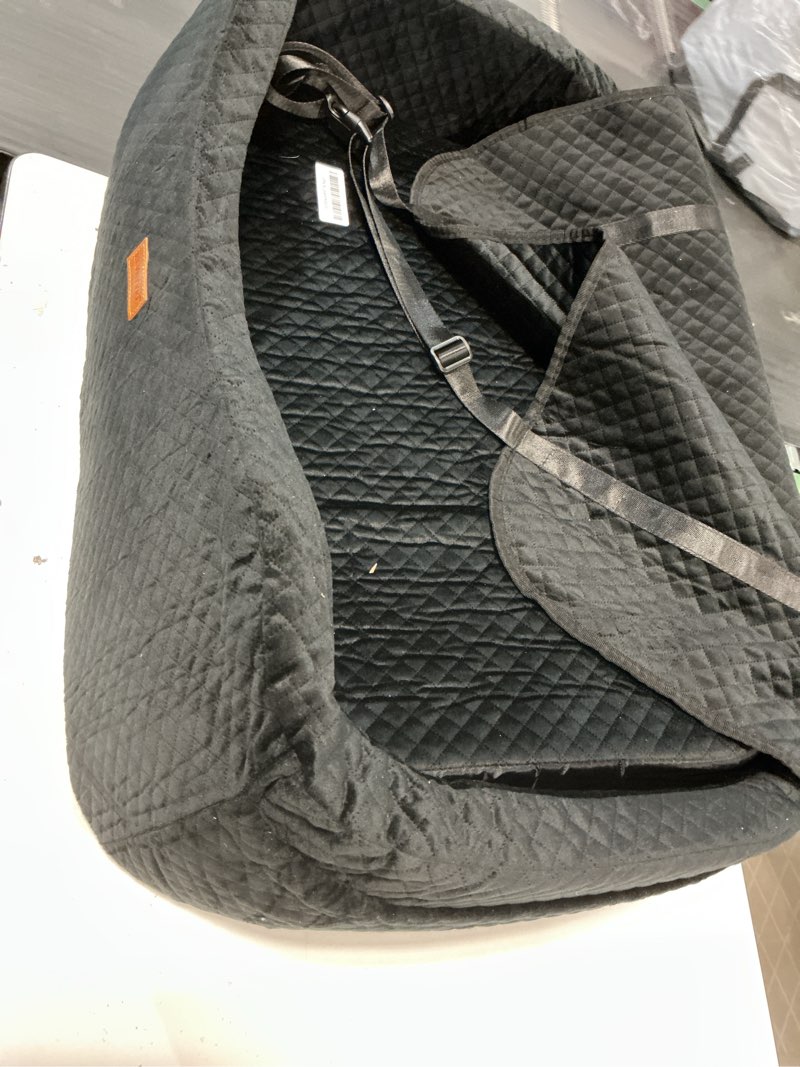 Condition photo showing Good Condition for Dog Car Seat for Large Dogs up to 60 lbs or 2 Small Dogs with 4" Memory Foam, Medium Pet Booster Seat Cover with Triple Safety Belts, Adjustable Leashes, Detachable/Washable (Dark Black, Large) Dark Black Large