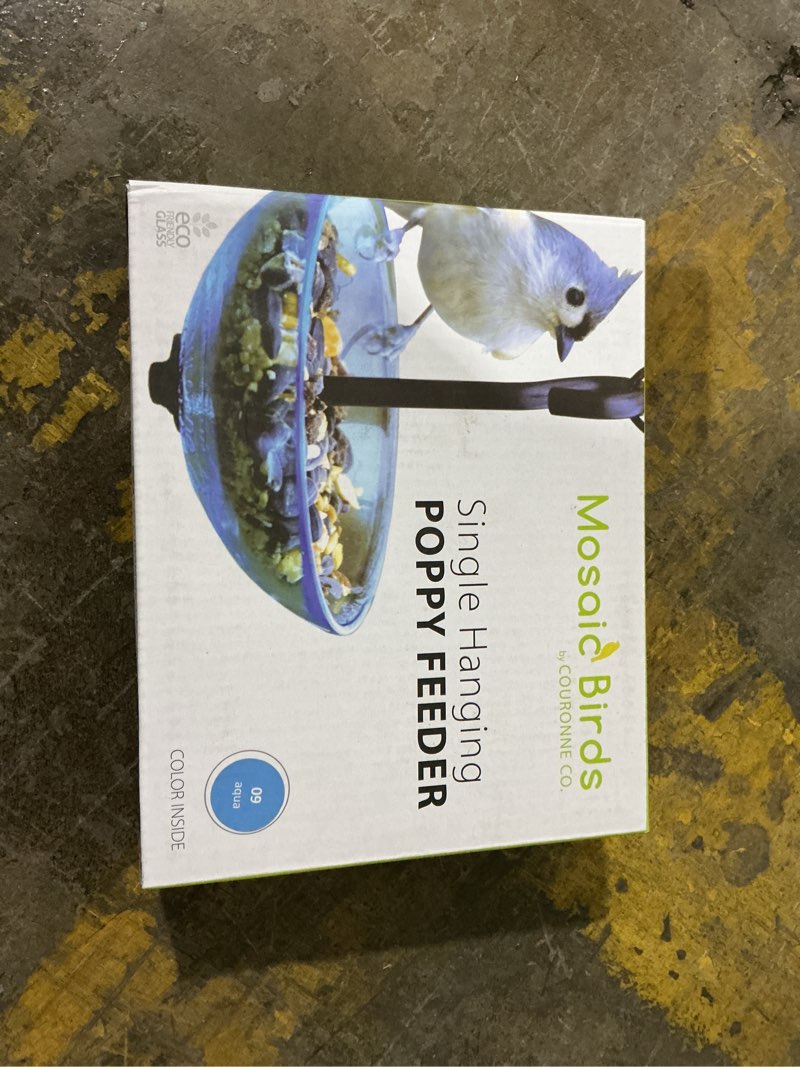 Condition photo showing New/Like New for BLUE Mosaic Birds M386-200-01 Single Hanging Poppy Feeder