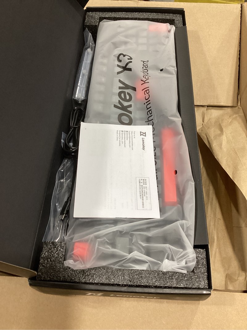 Condition photo showing Good Condition for LEMOKEY X3 Wired Mechanical Gaming Keyboard, 100% Layout with QMK/VIA Programmable Keyboard, Brown Switch?Red Backlit for Windows Keychron Mechanical Brown Switch