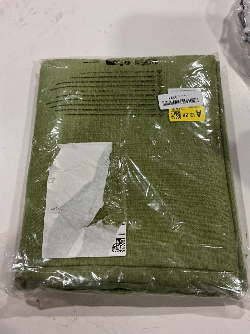 Condition photo showing Good Condition for hiasan faux linen rectangle tablecloth - wrinkle and stain resistant washable table cloth for kitchen dining room holiday table cover for dinner, green, 60 x 120 inch 120" x 60" (rectangular) green