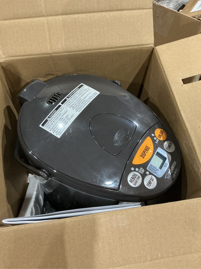 Condition photo showing Good Condition for zojirushi cd-wcc30 micom water boiler and warmer (101 oz, silver dark brown) 3.2 quarts boiler