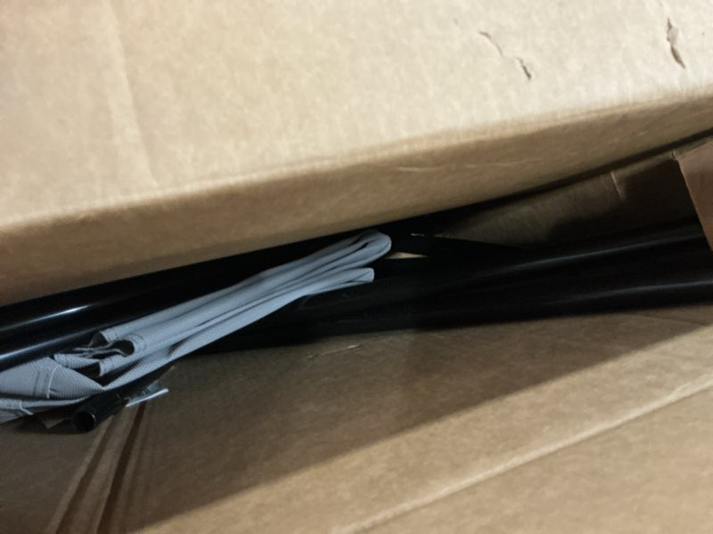 Condition photo showing As Is for Amazon Basics Cooling Breathable Elevated Dog Bed with Metal Frame for Large Dogs, 51 x 31 x 8 Inch, Grey Grey Large