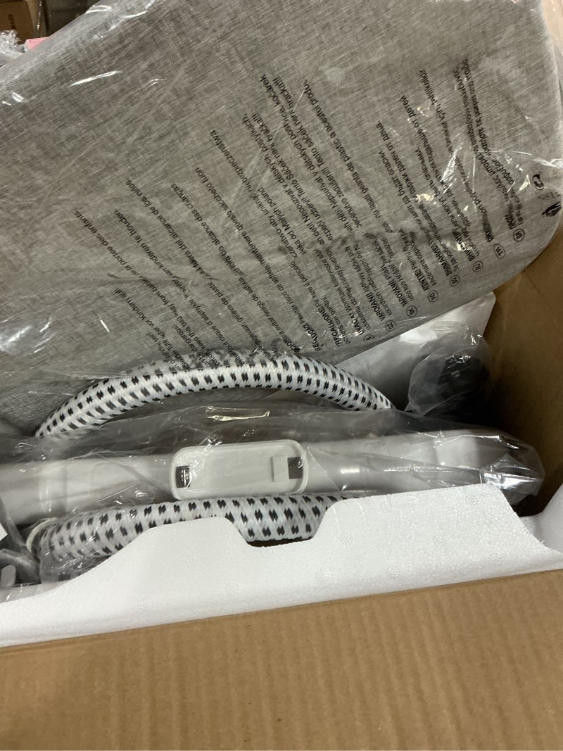 Condition photo showing As Is for HAPAIS Steamer for Clothes,1800W Standing Garment Steamer 30s Heat-up with Adjustable Stable Double Rod,2-in-1 Flat & Hanging Ironing,Clothes Steamer with 10 Fabric Steam Modes White gold