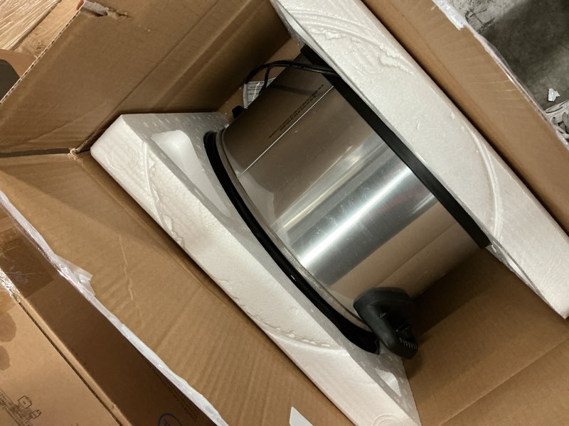 Condition photo showing As Is for Hamilton Beach 8 Quart Programmable Slow Cooker with Three Temperature Settings, Dishwasher Safe Crock and Lid, Silver (33480)