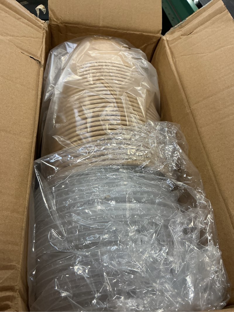 Condition photo showing Good Condition for greensight 42oz Disposable Soup bowls, 50 Pack Paper Bowls With Lids, Large Salads Bowls, Heavy Duty Serving Bowls For Hot/Cold Food Kraft 42oz