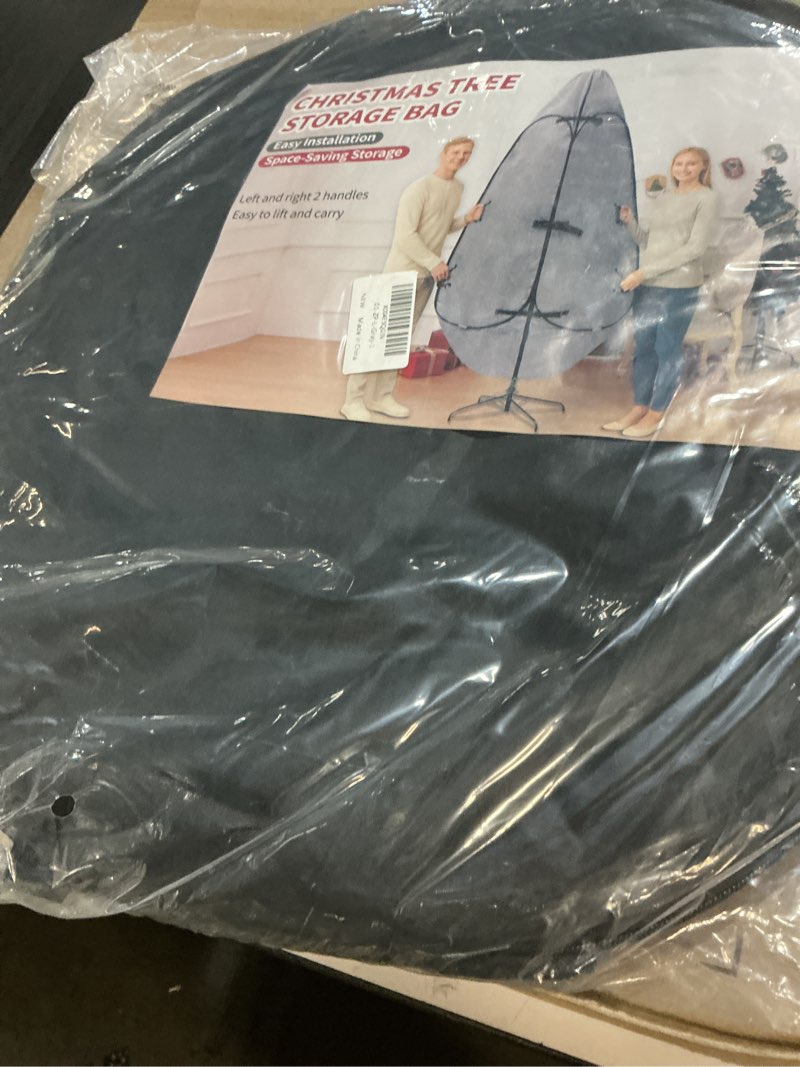 Condition photo showing Good Condition for christmas tree bag 9 ft large christmas tree storage bag 9 foot tree, christmas tree cover for upright storage with reinforced handles grey 9ft