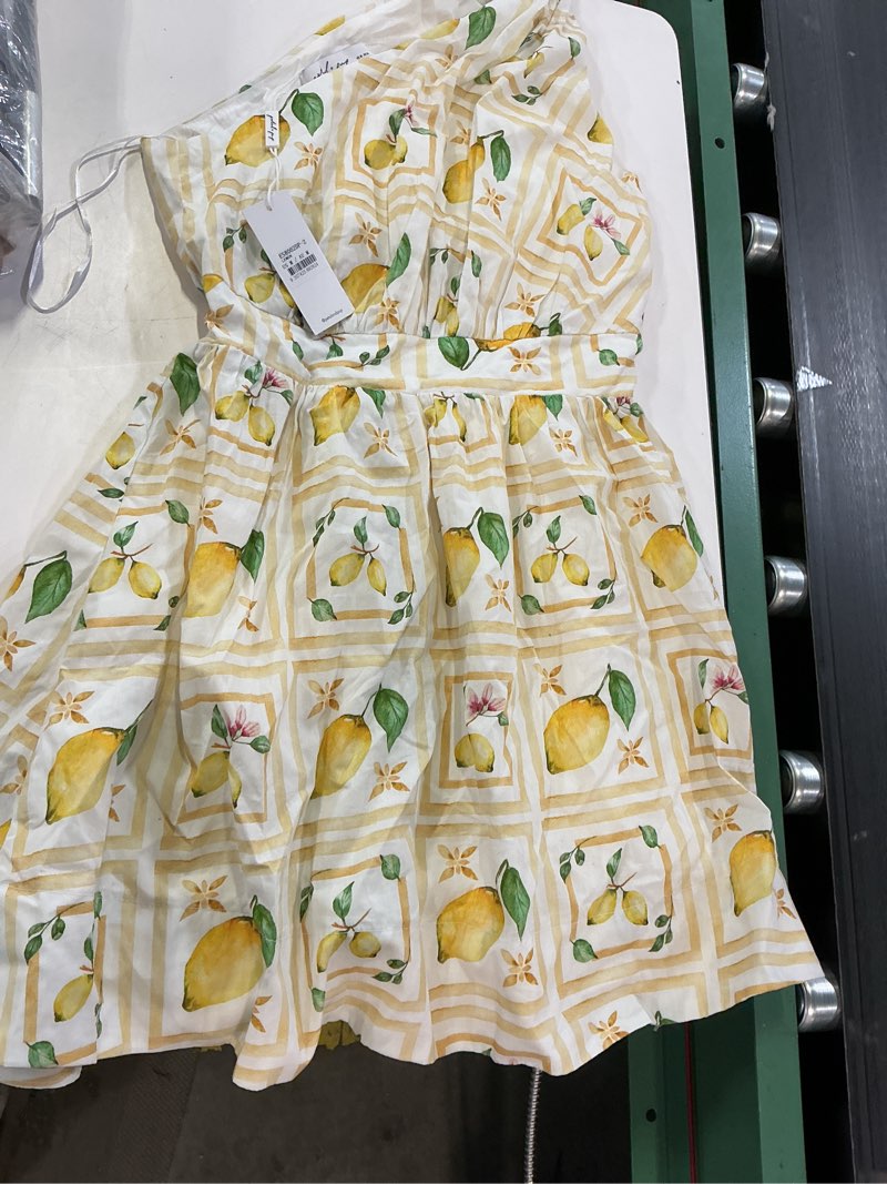 Condition photo showing Good Condition for petal & pup women's cintrico one shoulder mini dress medium lemon