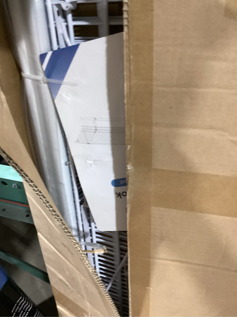 Condition photo showing Good Condition for supforce 4 pack closet shelves with triangular brackets and hanging rod, 4ft x 12in wall mounted wire shelving orgnizer for closet,laundry room,pantry,load up to 150lb, white white 4ft x 12in with rod-4 pack
