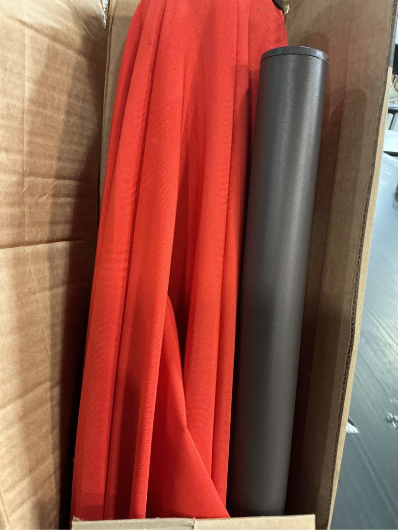 Condition photo showing Good Condition for jearey 9' 2-tiers patio umbrellas outdoor table market umbrella w/push button tilt/crank, 8 sturdy ribs, uv protection waterproof sunproof(orange) 9ft orange