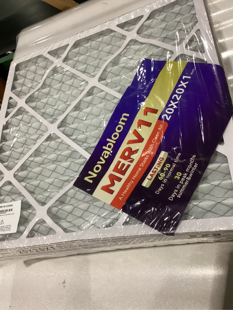 Condition photo showing New/Like New for NOVABLOOM 20x20x1 Air Filter Merv 11 Dust defense (6 Pack) Pleated HVAC AC Furnace Air Filters Replacement Actual Size : (19.75x19.75x0.75 inches)