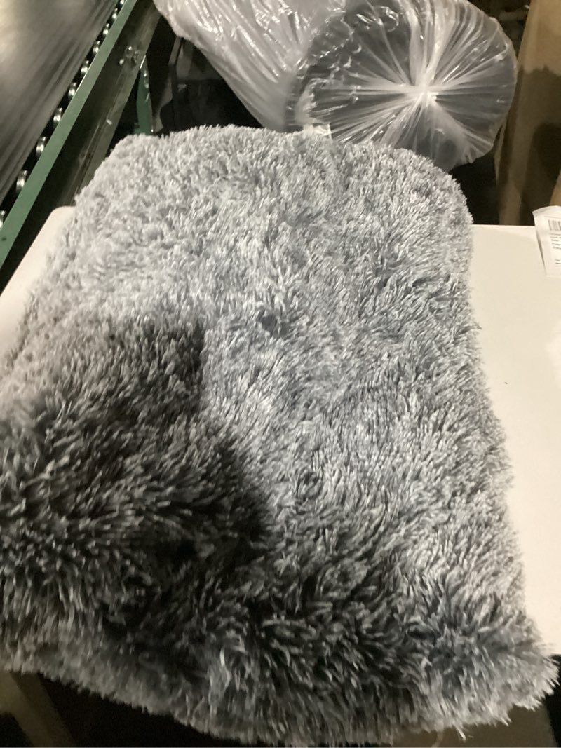 Condition photo showing Good Condition for Large Shag Area Rugs 5 x 8, Tie-Dyed Plush Fuzzy Rugs for Living Room, Ultra Soft Fluffy Furry Rug for Bedroom, Indoor Carpet Nursery Rugs for Kids Room Home Decor, Light Grey