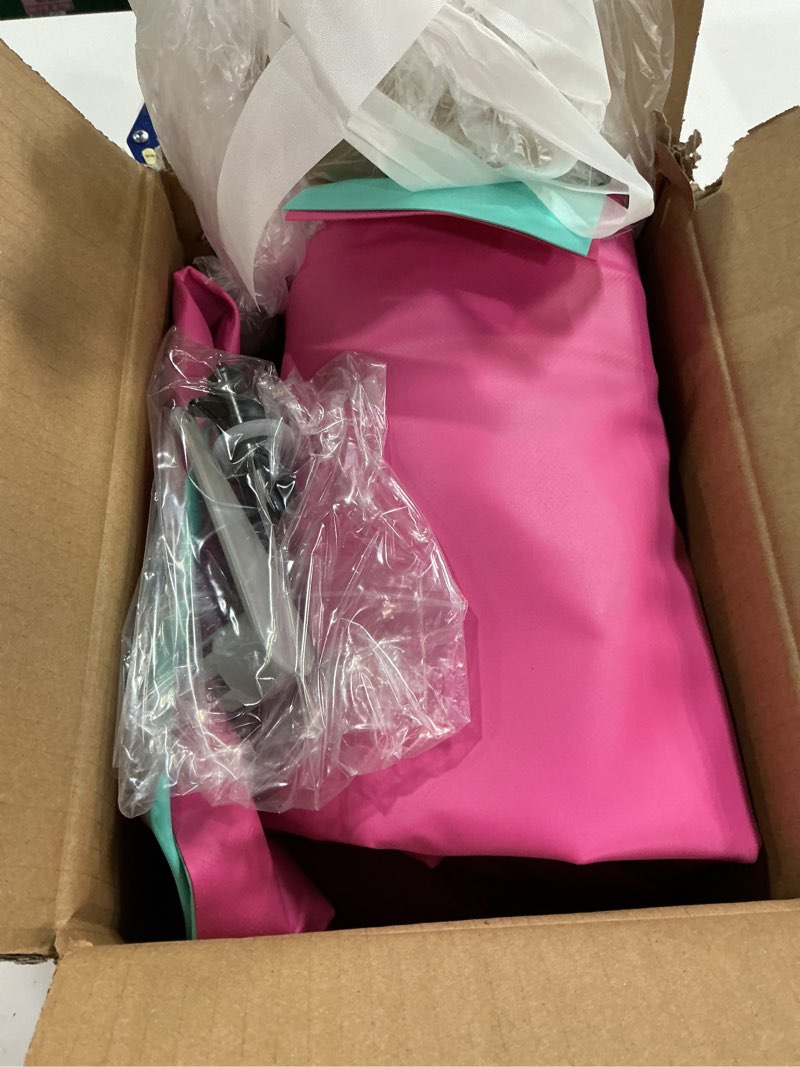 Condition photo showing New/Like New for vofitny gymnastics tumbling equipment air barrel inflatable octagon tumbler roller back-bend trainer cheerleading without pump pink/mint nopump 3.3'l x 2'd