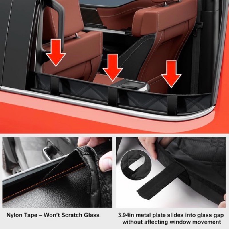 surfcabin dog car door protector – 20% larger design for trucks & large suvs, 2 packs pu material thickened waterproof door panel covers, protects doors from dog scratching premium pu [fit for large suv and trucks] black