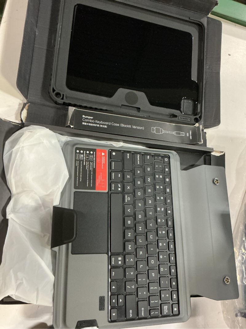 Condition photo showing Good Condition for nillkin ipad pro 11 inch (m5, 2025/m4,2024) case with detachable keyboard, magic trackpad, 7 colors backlit, portrait/landscape modes, rugged keyboard case for ipad pro 11” 5th gen, black for ipad pro 11 inch (m5/m4)