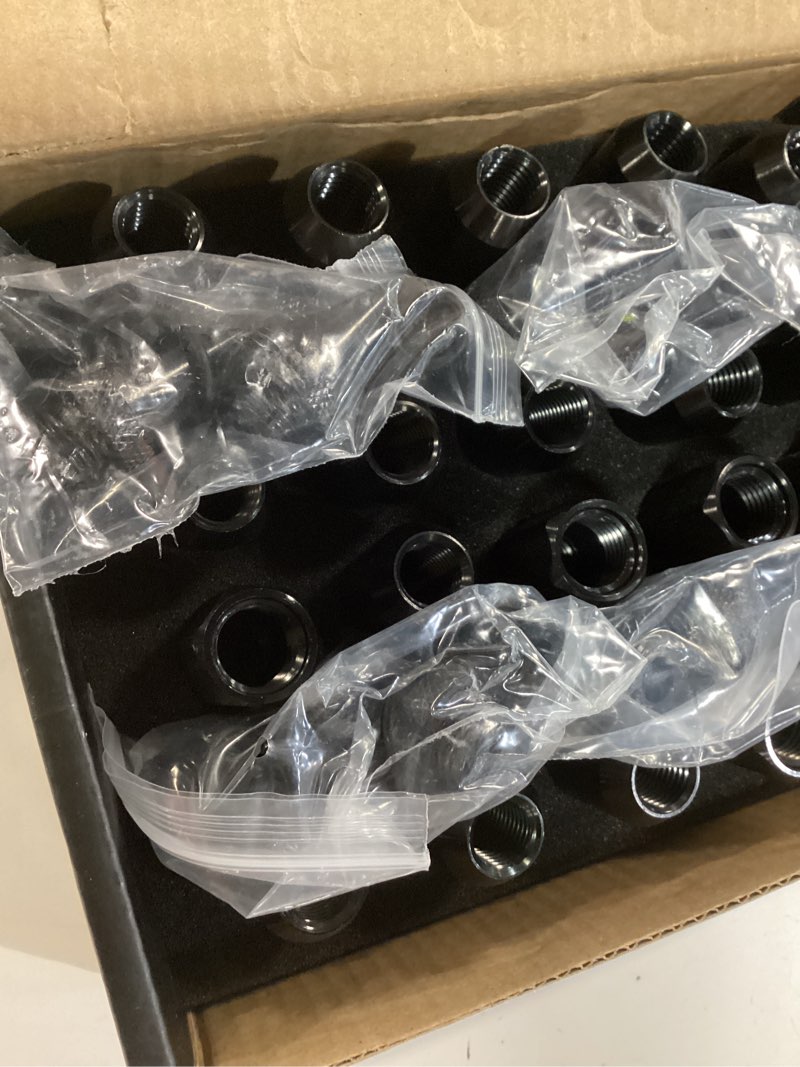 Condition photo showing New/Like New for 20pcs m12x1.5 car wheel lug nuts with pointed cap, 60mm height aluminum anti-corrosion automotive wheels rims lug nuts, vehicle cap spiked extended tuner, automotive exterior accessories (black)