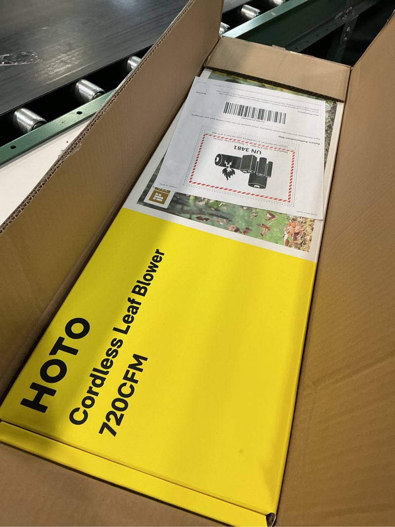 Condition photo showing New/Like New for HOTO Cordless Leaf Blower, MAX 720CFM 120MPH, Electric Lightweight Leaf Blower with Battery, USB-C Fast Charging, Handheld Mini Blower for Lawn Care, Snow, Yard, Leaves, Dust