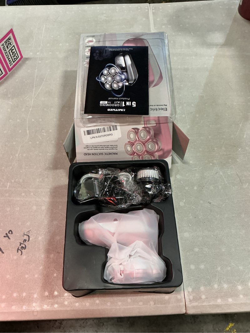 Condition photo showing Good Condition for electric shaver for women, electric razor with 7d magnetic shaver heads, wet dry waterproof bald head trimmer kit for women & men, nose ear hair trimmer, usb rechargeable clippers, pink