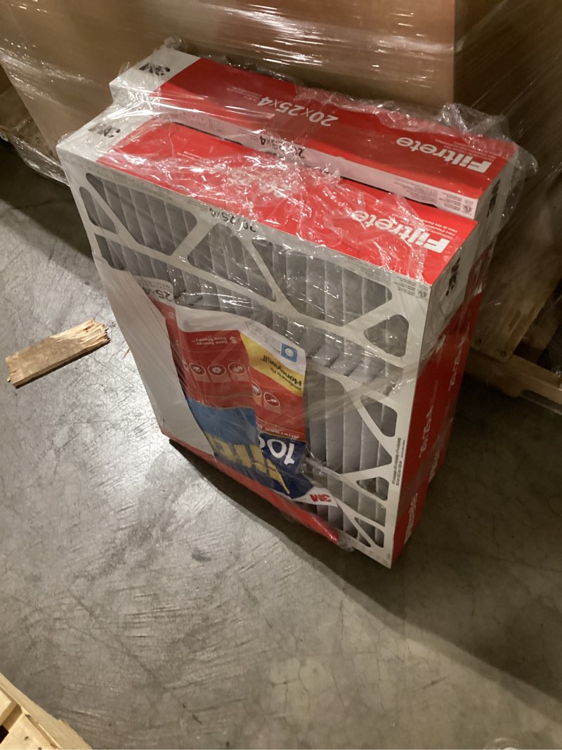 Condition photo showing As Is for filtrete 20-in w x 25-in l x 4-in merv 11 1000 mpr allergen defense electrostatic pleated air filter 2 -pack