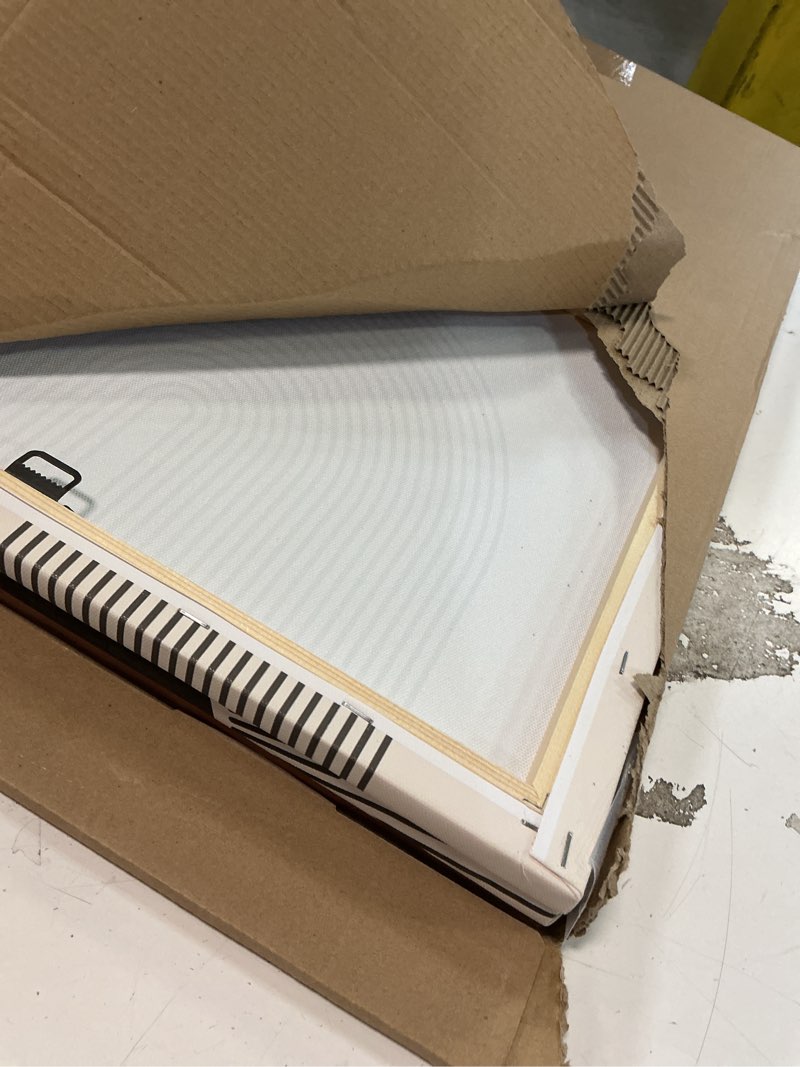 Condition photo showing Good Condition for Abstract Boho Wall Art Set of 3, Minimalist Neutral Geometric Line Sun Art Prints, Framed Boho Canvas Artwork Paintings, Modern Wall Art Decor for Living Room, Bedroom, Bathroom, Office 16x24Inchx3pcs-Framed Minimalist Boho Wall Art