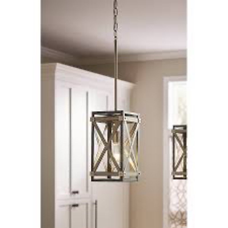 kichler stetton 1-light anvil iron farmhouse pendant light 1142086