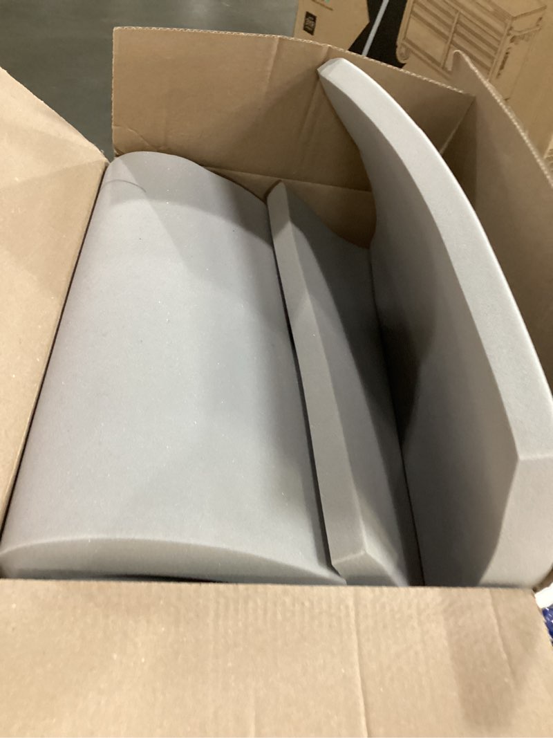 Condition photo showing As Is for water resistant patio cushions with ties, high density sponge filling square corner seat cushions 3 pcs