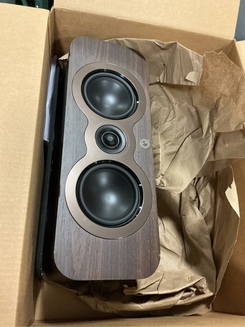 Condition photo showing As Is for Q Acoustics 3090c Center Speaker Claro Walnut - 2-Way Reflex Enclosure Type, 2 x 4 Mid/Bass Driver, 1 x 0.9 Tweeter - Active Speakers/HiFi Speakers for Home Theater Sound System
