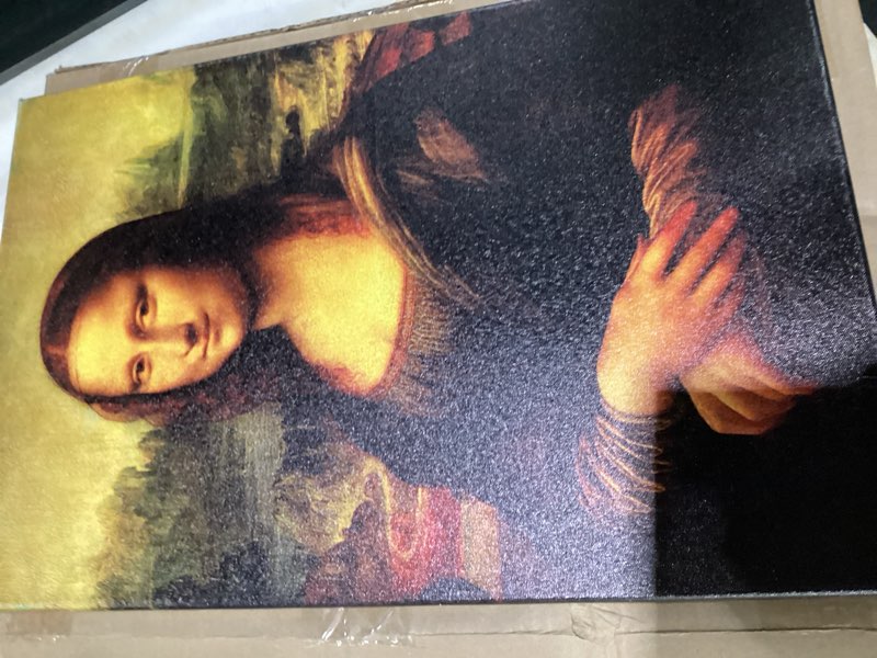 Condition photo showing Good Condition for yrywawa mona lisa by leonardo davinci the world classic paintings reproduction wall art canvas prints gallery replica vintage home decor painting of lobby dining room12x16 inch mona lisa-1 12" x 16"inch