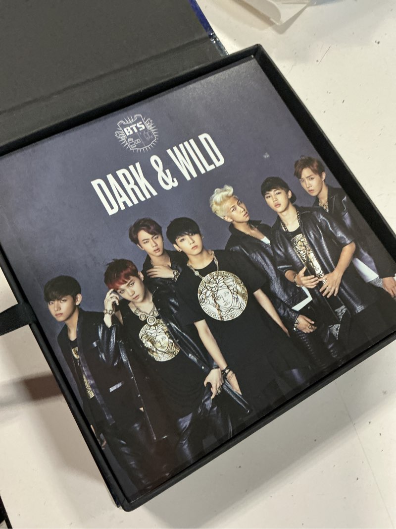 Condition photo showing New/Like New for bts 1st album [dark & wild] cd + photocard + photobook + message photocards set k-pop sealed bangtan