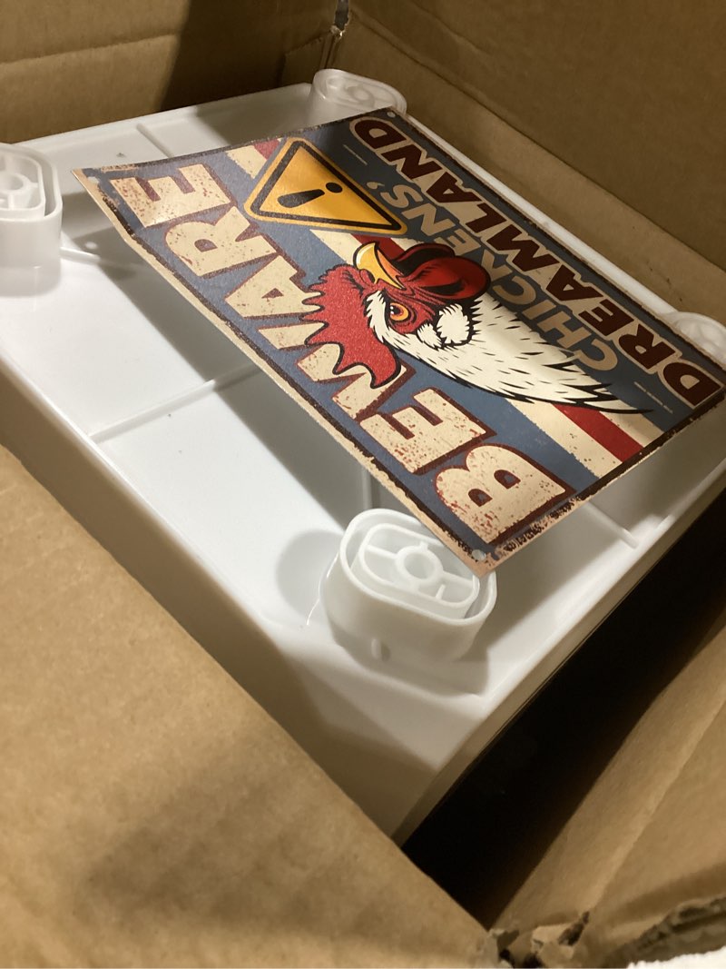 Condition photo showing Good Condition for Chicken Feeder and Waterer Set - 2.8 Gallon/26 Pounds, Automatic Chicken Waterer with 4 Cups & 3 Feeder Ports, No Waste Poultry Feeders & Waterers, Chicken Coop Accessories for Hens/Ducks/Poultry 26?LB / 2.8?GAL Blue