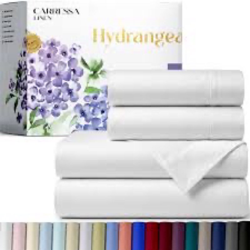 carressa linen 100% egyptian cotton split king sheets sets for adjustable bed - 600 series hydrangea ( color light pink blush)