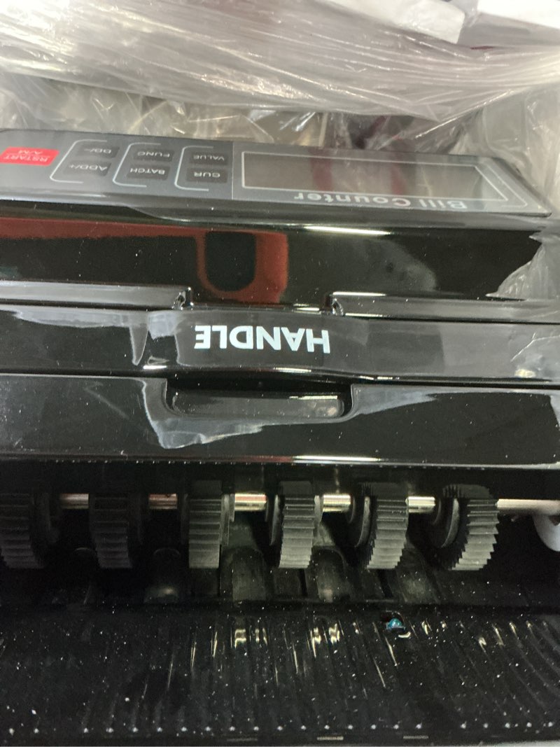 Condition photo showing Good Condition for aneken money counter machine with value count, dollar, euro uv/mg/ir/dd/dbl/hlf/chn counterfeit bill detectors?add and batch modes, cash counter with lcd display